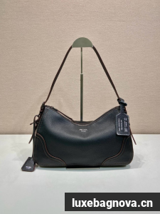 Prada Aimee large leather shoulder bag 1BC280 black