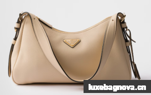 Prada Aimee medium leather shoulder bag 1BC229 Travertine