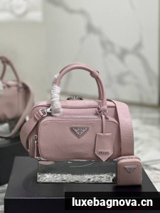 Prada Antique nappa leather multi-pocket top-handle bag 1BB099 pink