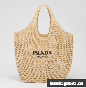 Prada Crochet tote bag 1BG424 apricot