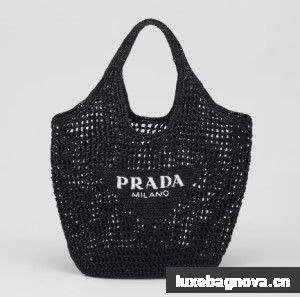 Prada Crochet tote bag 1BG424 black