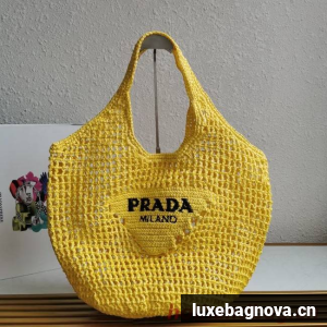 Prada Crochet tote bag 1BG424 yellow