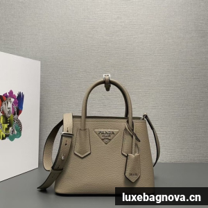 Prada Double leather mini bag 1BG443 gray
