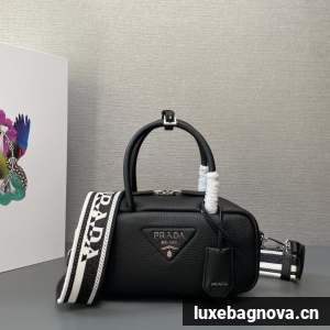 Prada Double leather small bag 1BB102 black