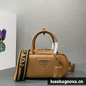 Prada Double leather small bag 1BB102 brown