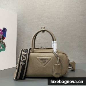 Prada Double leather small bag 1BB102 gray