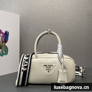 Prada Double leather small bag 1BB102 white
