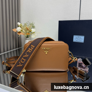 Prada Leather bag with shoulder strap 1BH082 Brown