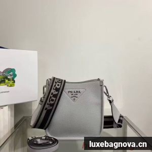 Prada Leather mini shoulder bag 1BH191 Grey