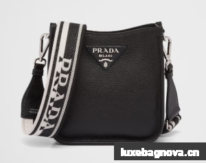 Prada Leather mini shoulder bag 1BH191 black