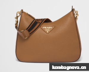 Prada Leather shoulder bag 1BC178 Caramel