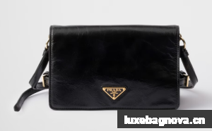 Prada Leather shoulder bag 1BD082 black