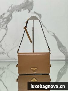 Prada Leather shoulder bag 1BD082 brown