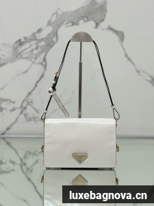 Prada Leather shoulder bag 1BD082 white
