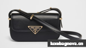 Prada Leather shoulder bag 1BD339 black