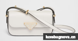 Prada Leather shoulder bag 1BD339 white