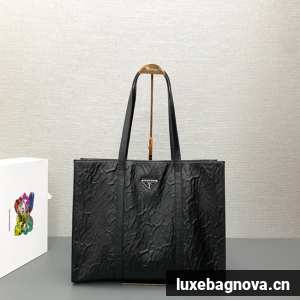 Prada Leather shoulder bag 1BG460 black