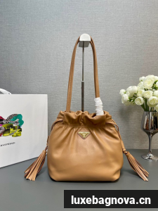 Prada Leather shoulder bag 1BG541 Apricot