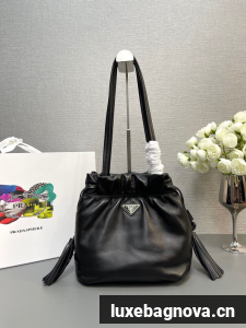 Prada Leather shoulder bag 1BG541 black