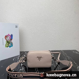 Prada Leather shoulder bag 1BH192 light gray