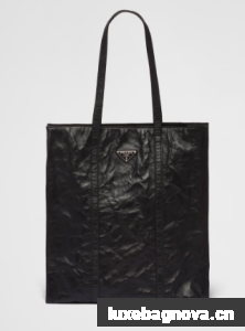 Prada Medium antiqued nappa leather tote bag 1BG587 black