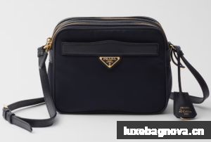 Prada Re-Edition 1978 Re-Nylon and Saffiano leather mini shoulder bag 1BH218 Navy