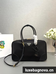 Prada Re-Edition 1978 large Re-Nylon and Saffiano leather two-handle bag 1BB114 black