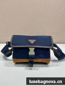 Prada Re-Nylon and Saffiano leather smartphone case 2ZH108 blue