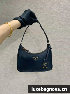 Prada Re-Nylon and brushed leather mini-bag 1BC515 black