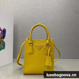 Prada Saffiano leather handbag 1BA358 yellow