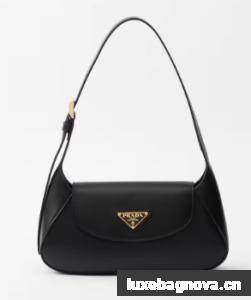 Prada Small leather shoulder bag 1BD358 black