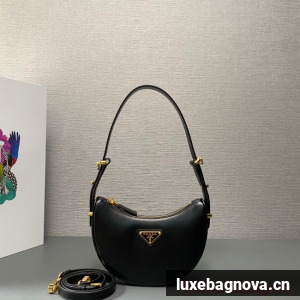 Prada leather shoulder bag 1BC199 black