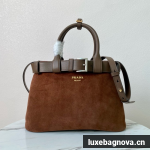 Prada medium leather tote bag 1BA434 Caramel