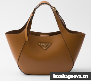 Prada medium leather tote bag 1BG483 Caramel