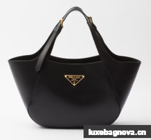 Prada medium leather tote bag 1BG483 black