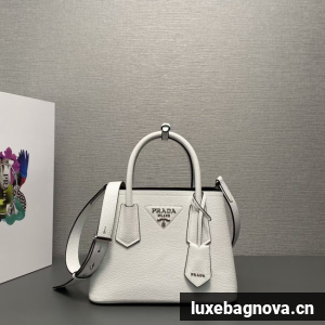 Prada Double leather mini bag 1BG443 white Prada Double leather mini bag 1BG443 white
