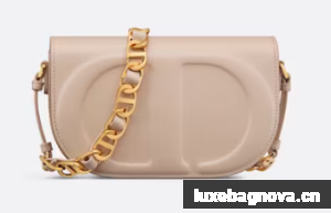 DIOR CD SIGNATURE BAG WITH STRAP Beige CD-Embossed Box Calfskin M9280UZ