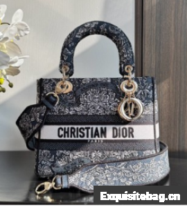 DIOR Medium atte Embroidery with Gold-Tone M0565OT-1 gray