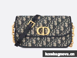 DIOR SMALL 30 MONTAIGNE AVENUE BAG Blue Dior Oblique Jacquard M9261UT