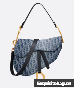 DIOR Saddle Bag with Strap Blue Denim Dior Oblique Jacquard M0455CDC