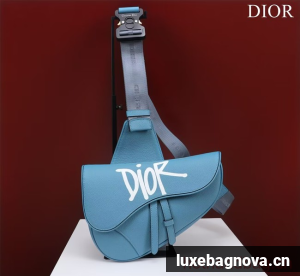 Dior Essentials SADDLE BAG Grained Calfskin 1ADPO093f-1 blue