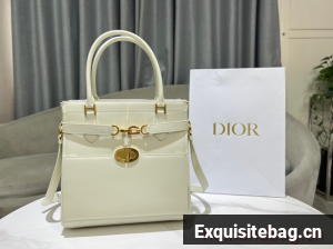 Dior MEDIUM BOSTON BAG Calfskin 8801 white
