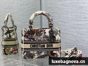 Dior MEDIUM LADY D-LITE BAG Embroidery M0565OE-5