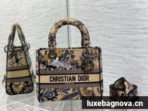 Dior MEDIUM LADY D-LITE BAG Embroidery M0565OE-6