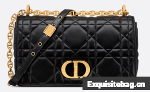 Dior Medium Soft Dior Caro Bag Macrocannage Lambskin M9253UHPA Black