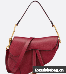 Dior Saddle Bag with Strap Saddle Grained Calfskin M0455CBAA Cherry Red