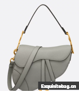 Dior Saddle Bag with Strap Saddle Grained Calfskin M0455CBAA Stone Gray
