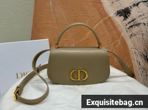 Dior Small 30 Montaigne Avenue Top Handle Bag Ribbed Calfskin M9370UNQ Khaki