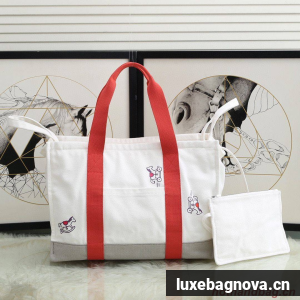 Hermes Adada Nappy Canvas Shopping Bag H5635 Orange