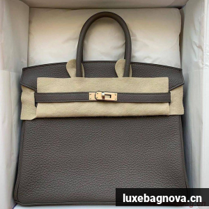 Hermes Birkin Bag Original Leather 35CM 17825 Tinware Grey 